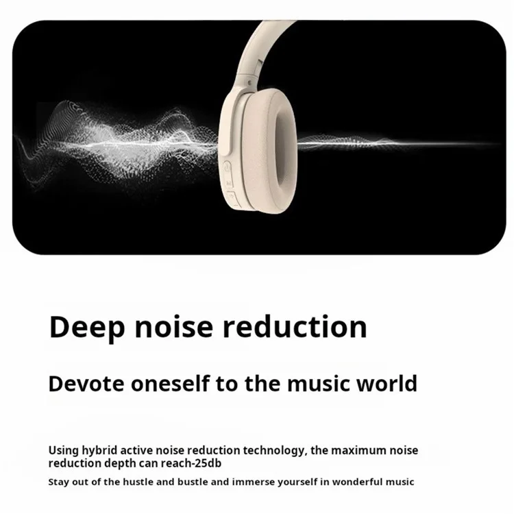 P3961 Active Noise Cancelling ANC Headset Over-Ear Bluetooth-compatible 5.3 Wireless Headphones - Grey