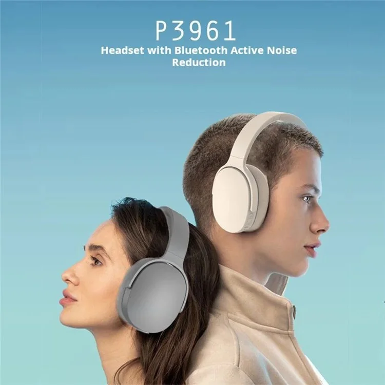 P3961 Active Noise Cancelling ANC Headset Over-Ear Bluetooth-compatible 5.3 Wireless Headphones - Grey