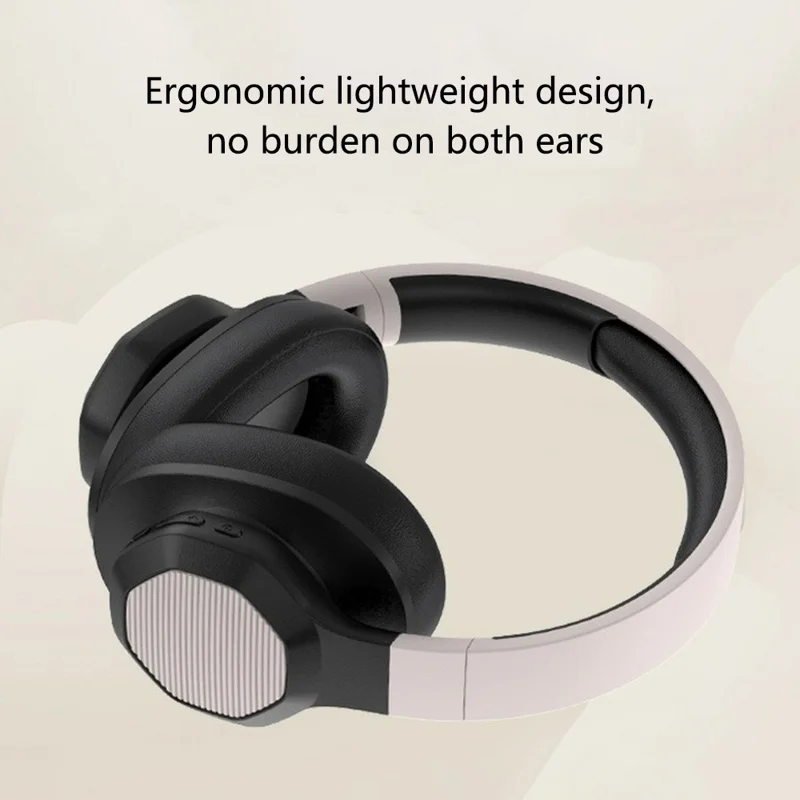 P2970 Wireless Folding Over-Ear Headphones Bluetooth-compatible 3D Ear-Cushioned Headset - White