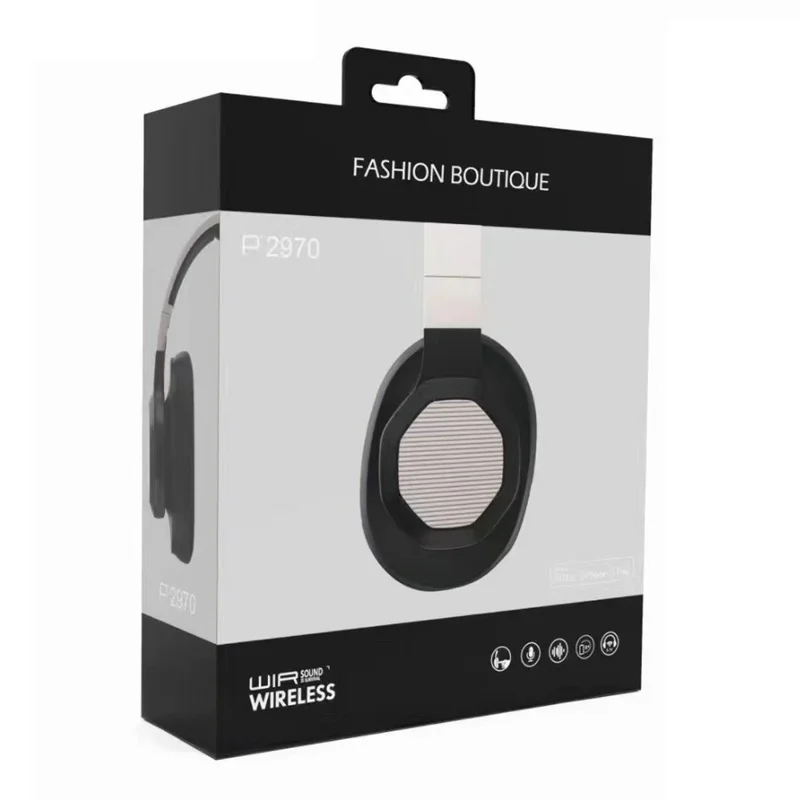 P2970 Wireless Folding Over-Ear Headphones Bluetooth-compatible 3D Ear-Cushioned Headset - White