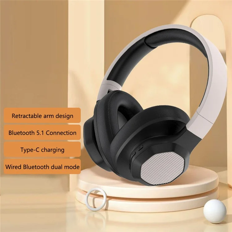 P2970 Wireless Folding Over-Ear Headphones Bluetooth-compatible 3D Ear-Cushioned Headset - Red