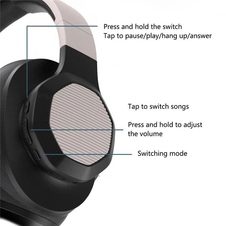 P2970 Wireless Folding Over-Ear Headphones Bluetooth-compatible 3D Ear-Cushioned Headset - Red