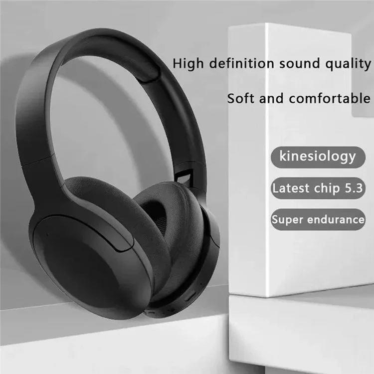 P2968 Lightweight Headset Over-Ear Wireless Bluetooth-compatible Headphones - Black