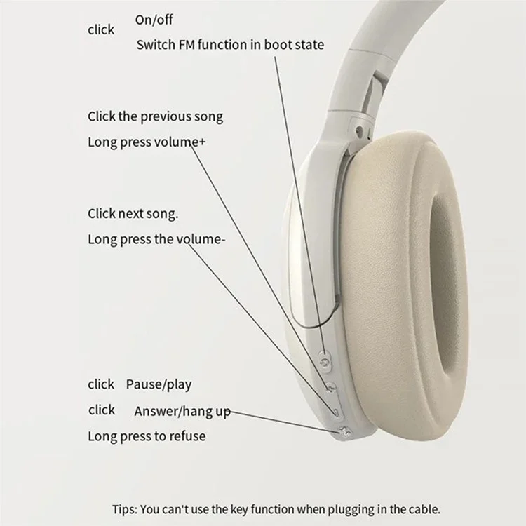 P2968 Lightweight Headset Over-Ear Wireless Bluetooth-compatible Headphones - Black