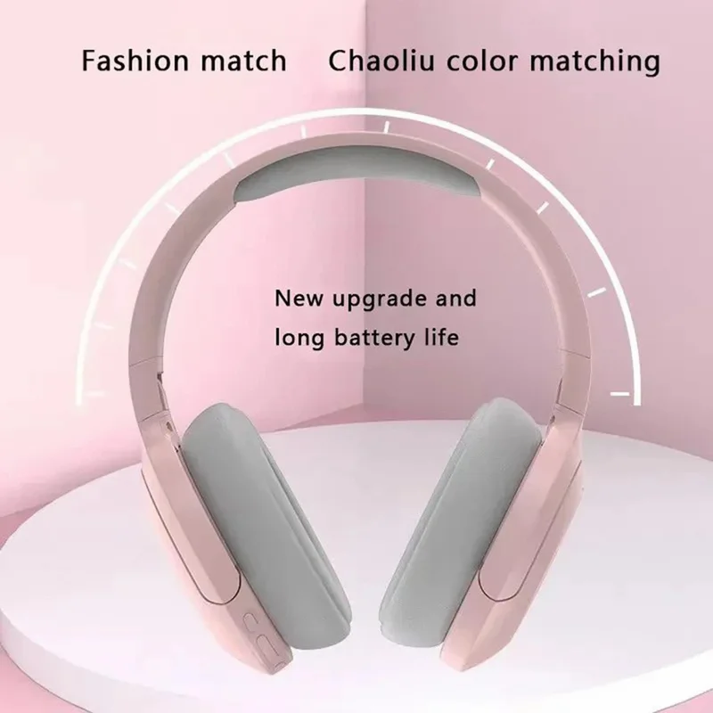 P2968 Lightweight Headset Over-Ear Wireless Bluetooth-compatible Headphones - Grey