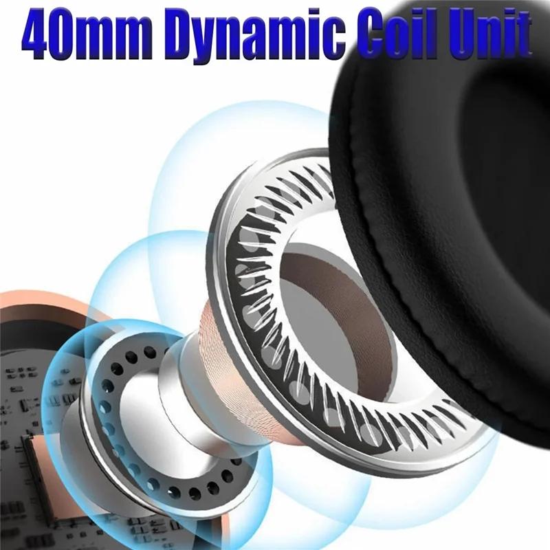 P2960 Wireless Bluetooth-compatible Headphones HiFi 3D Pad Foldable Over-Ear Headset - Dark Blue