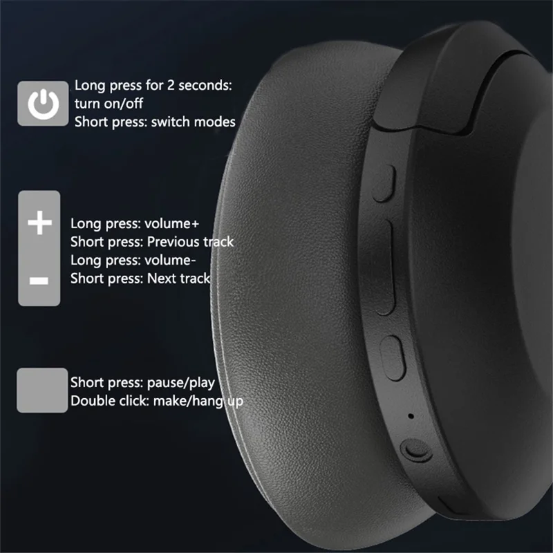 P2965 Over-Ear Wireless Bluetooth-compatible Headset Bass Effect Headphones Support TF Card - Army Green