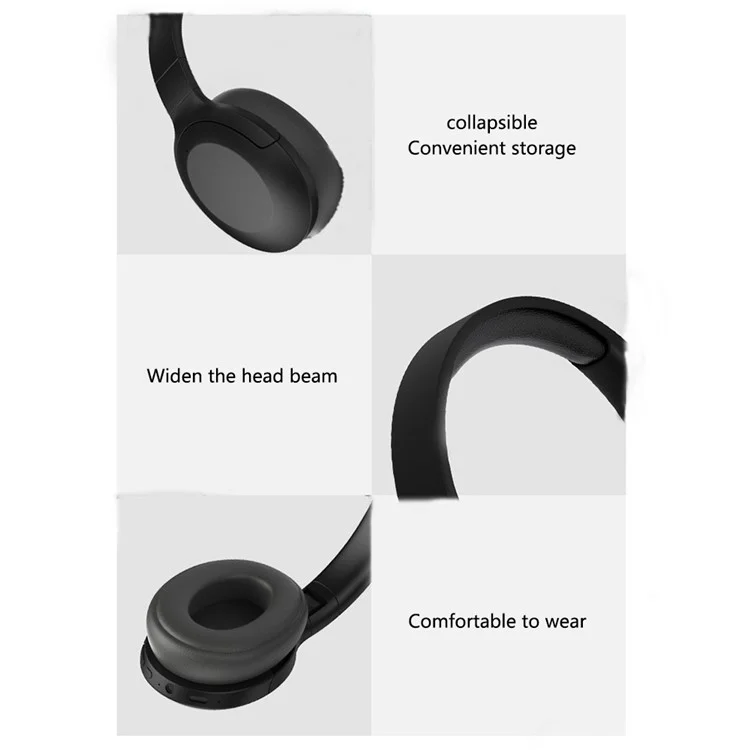 P2965 Over-Ear Wireless Bluetooth-compatible Headset Bass Effect Headphones Support TF Card - Red