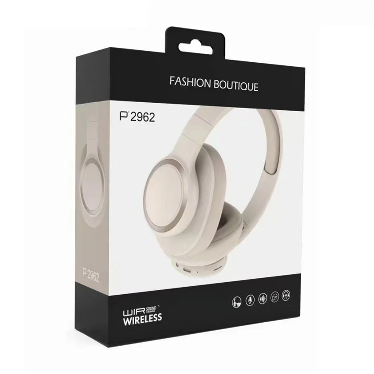 Fones de Ouvido sem Fio Over-Ear P2962 - Alto-Falantes Bluetooth com Slot para Cartão - Cáqui