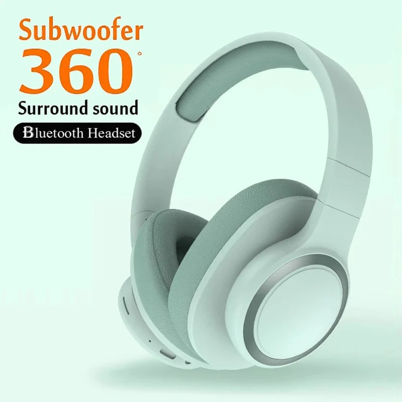 P2962 Over-Ear Wireless Headphones Bass Bluetooth-compatible Headset with Card Slot - Dark Grey