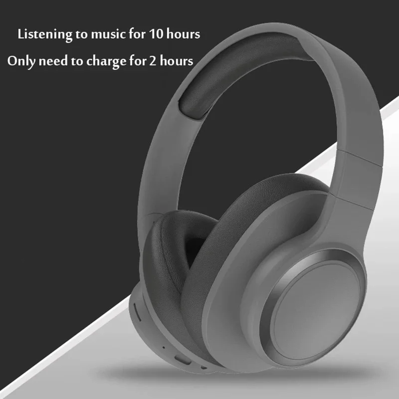 P2962 Over-Ear Wireless Headphones Bass Bluetooth-compatible Headset with Card Slot - Dark Grey