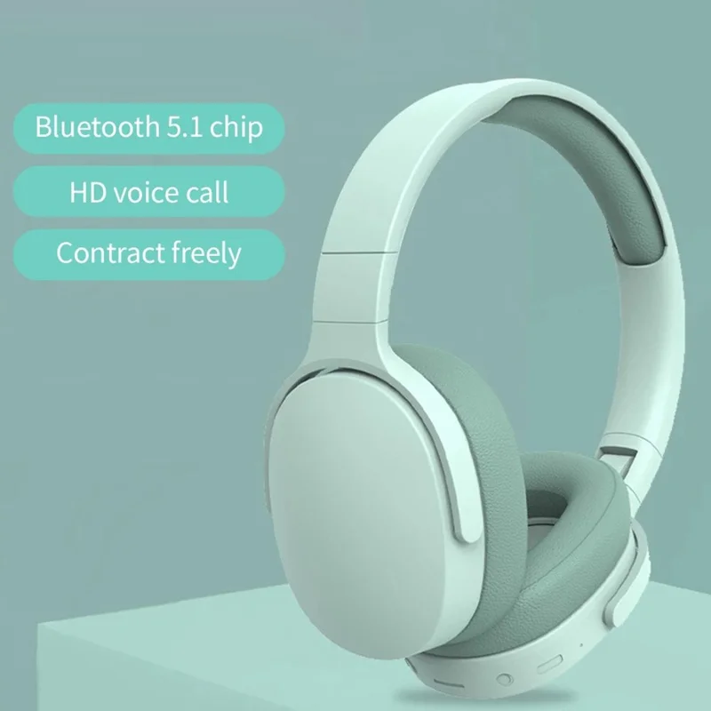 P2961 Wireless Bluetooth-compatible Headphones Over-Ear Lightweight Headset - Khaki