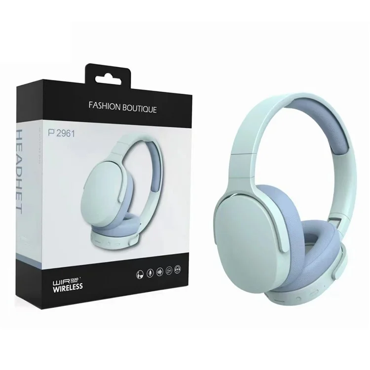 P2961 Casque d'écoute sans fil Bluetooth sur l'oreille - Bleu bébé