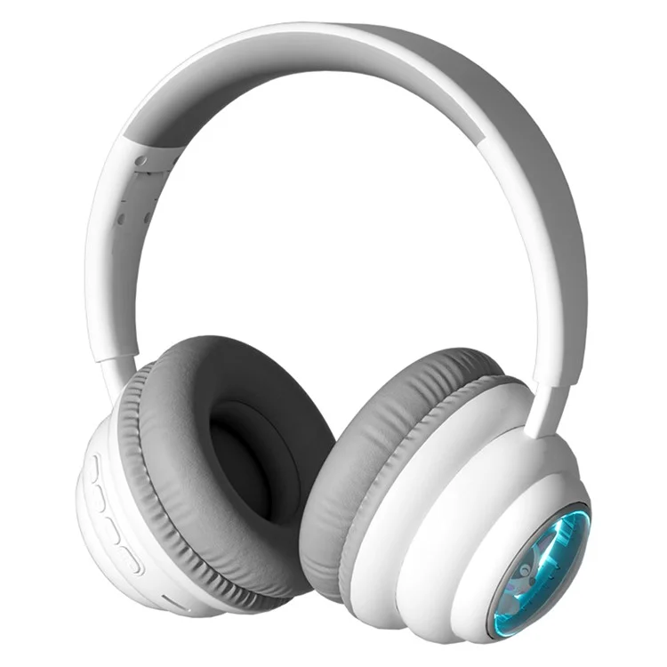 KE-31 Over-Ear Bluetooth-compatible Headphones with RGB Lights Wired / Wireless Headset - White