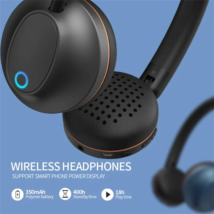 YISON H3 Wireless Bluetooth-compatible Headset HiFi Sound Earphone Gaming Headphone - Black