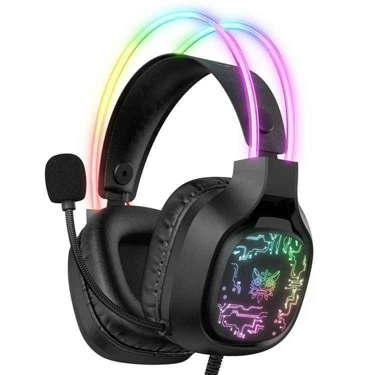 Onikuma X22 Over-lear RGB Gaming Hearset с Шумоподобным Микрофоном - Черный