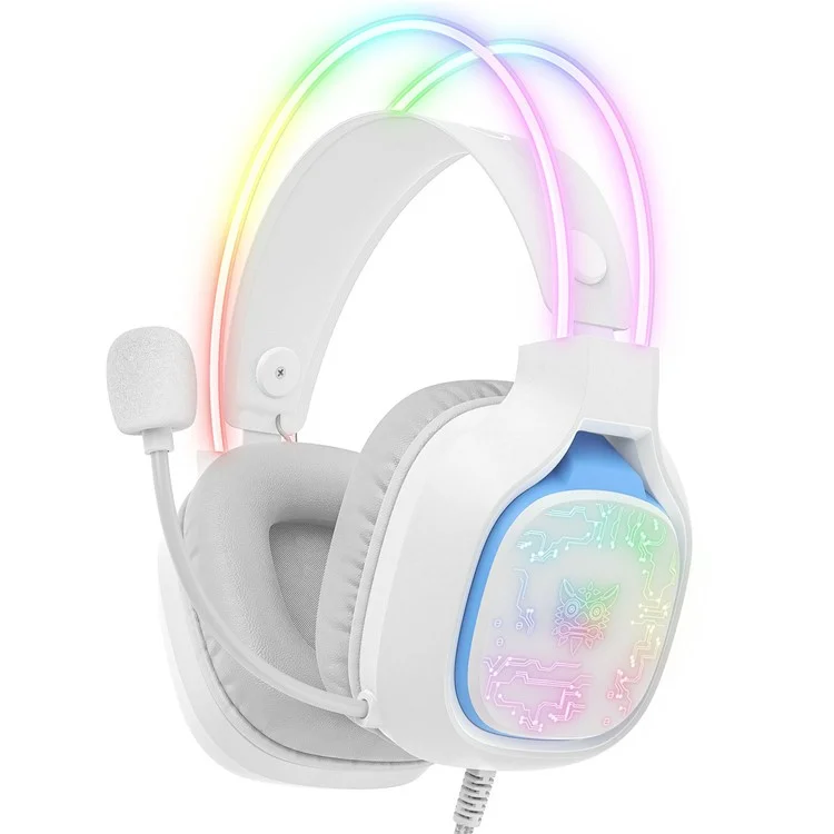 Onikuma X22 Over-lear RGB Gaming Hearset с Шумоподобным Микрофоном - Белый