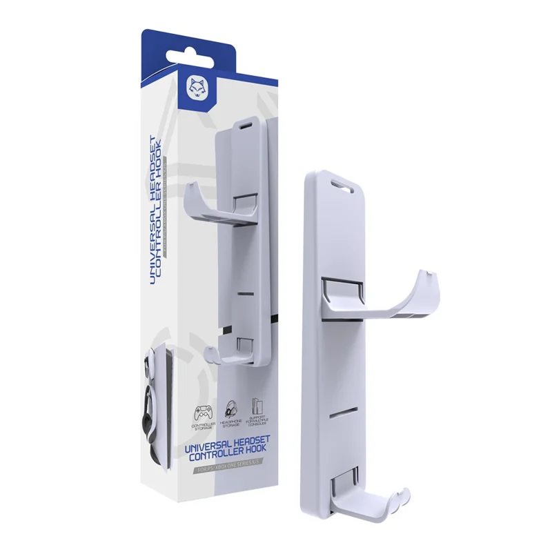 Headset Stand Hanger for PS5 Slim / Xbox Series X / PS VR Controller Headphone Hook - White