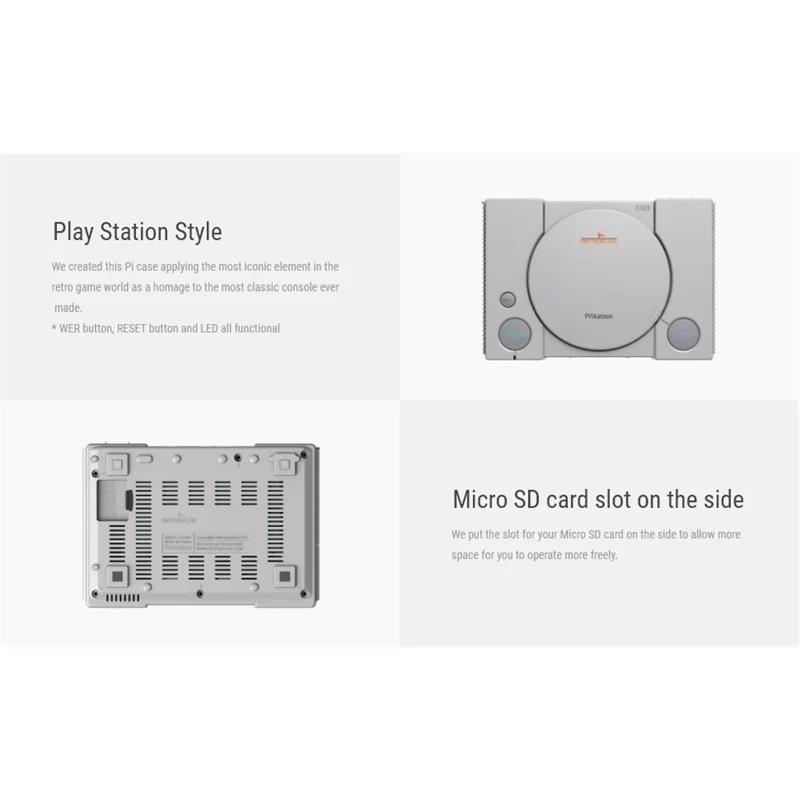 RETROFLAG Pistation Case for Raspberry Pi 4 Case with Safe Shutdown Reset Functions