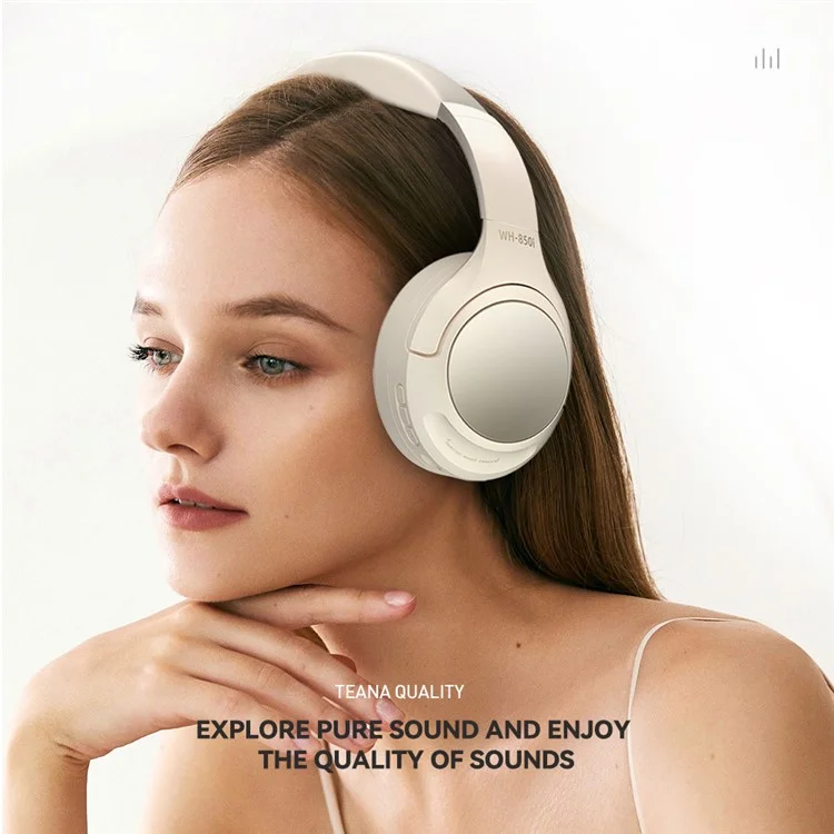 Беспроводная Bluetooth-гарнитура с активным шумоподавлением, стереозвуком и игровым режимом - WH850i Pro Max Over-ear, белая