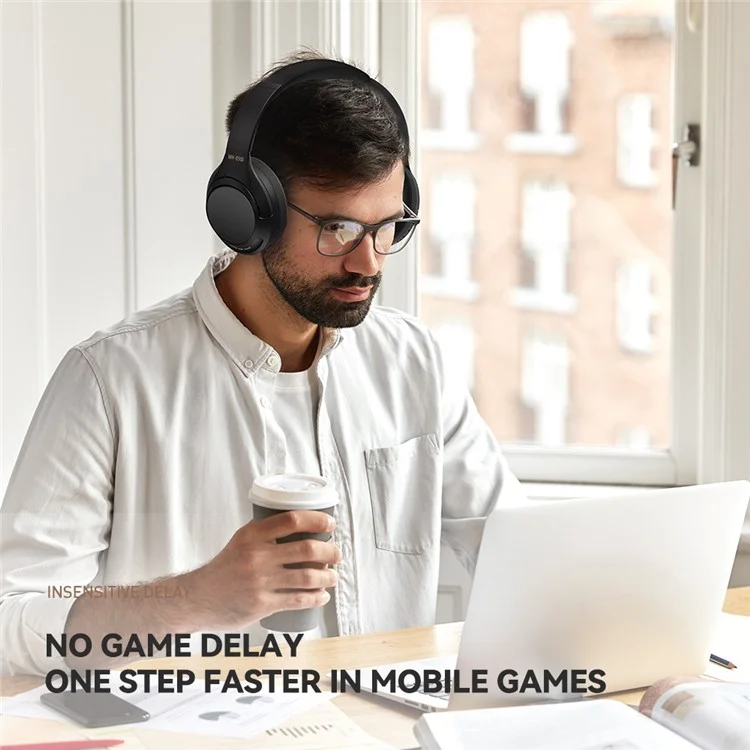 WH850i Pro Max Over-ear Wireless Bluetooth-compatible Headset ANC Stereo Music Gaming Headphone - Black