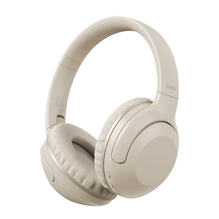 ROCK O3 Wireless On-Ear Headphones Bluetooth Stereo Headset Over Ear Noise Canceling - Beige