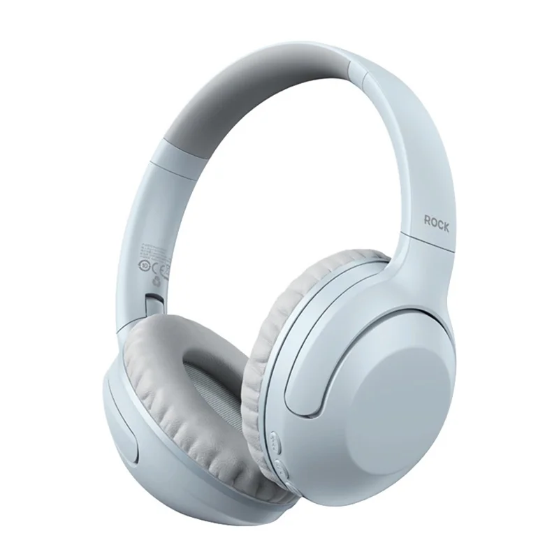 ROCK O3 Wireless On-Ear Headphones Bluetooth-compatible Stereo Headset Over Ear Noise Canceling - Light Grey