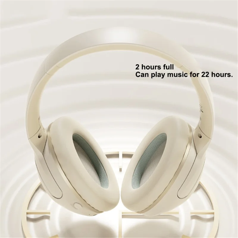ROCK O3 Wireless On-Ear Headphones Bluetooth-compatible Stereo Headset Over Ear Noise Canceling - Light Grey