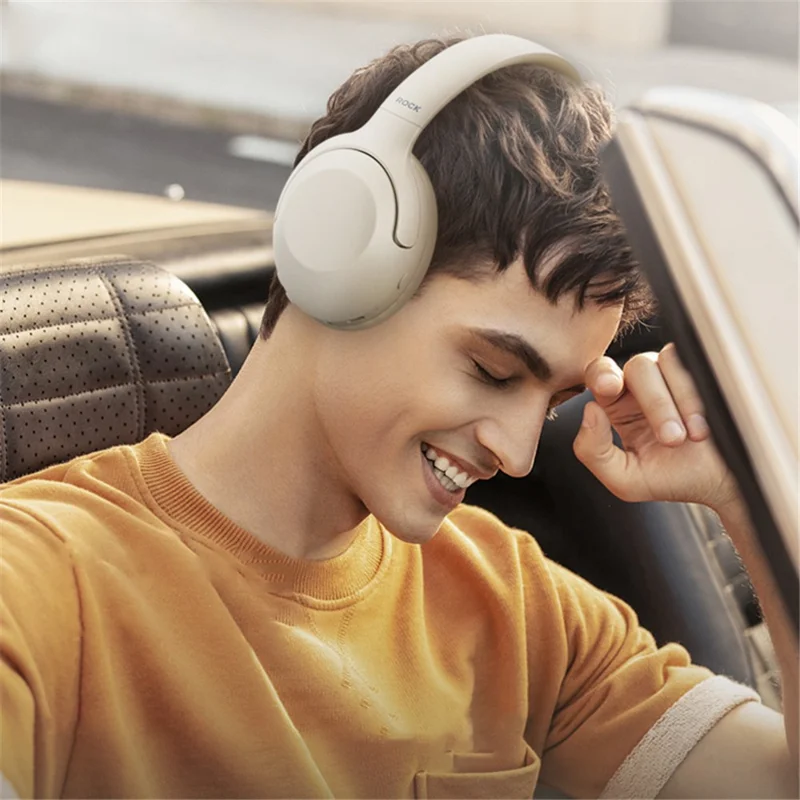 ROCK O3 Wireless On-Ear Headphones Bluetooth-compatible Stereo Headset Over Ear Noise Canceling - Black