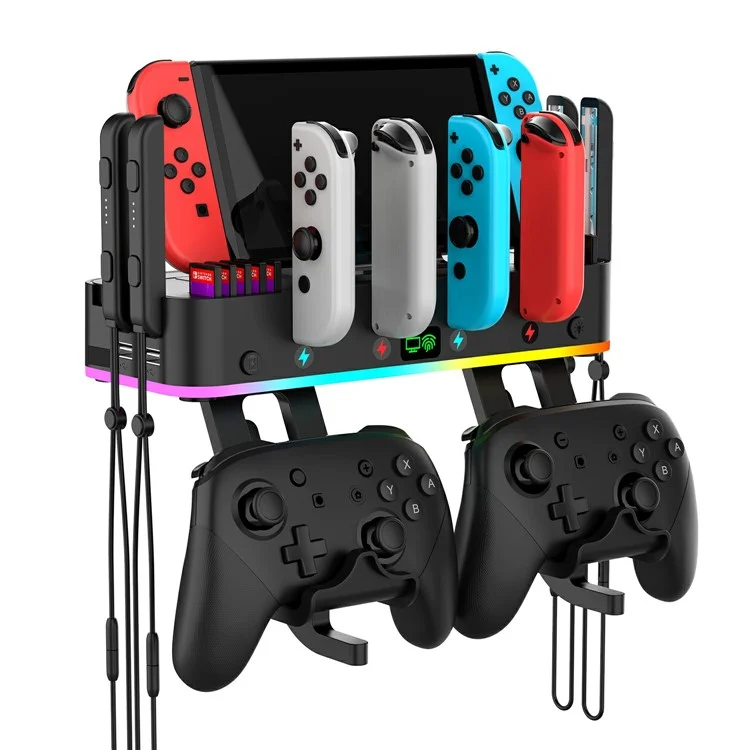 IPEGA PG-SW109 For Nintendo Switch / OLED Four USB Multi-function RGB Wall-mounted Bracket with Screencasting Function