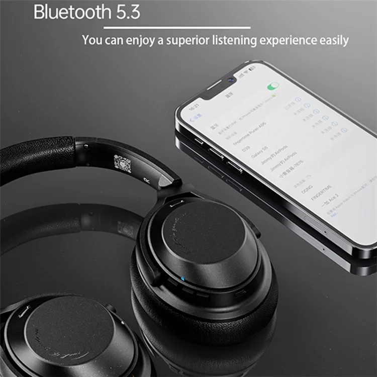 Cuffie Bluetooth A06 ANC Wireless Headset Auricolari da Musica e Gaming - Nero