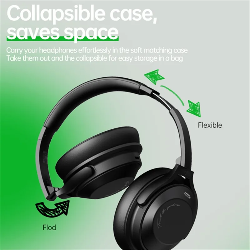 A06 ANC Wireless Headset Bluetooth-compatible Headphone Music Gaming Earphone - Blue