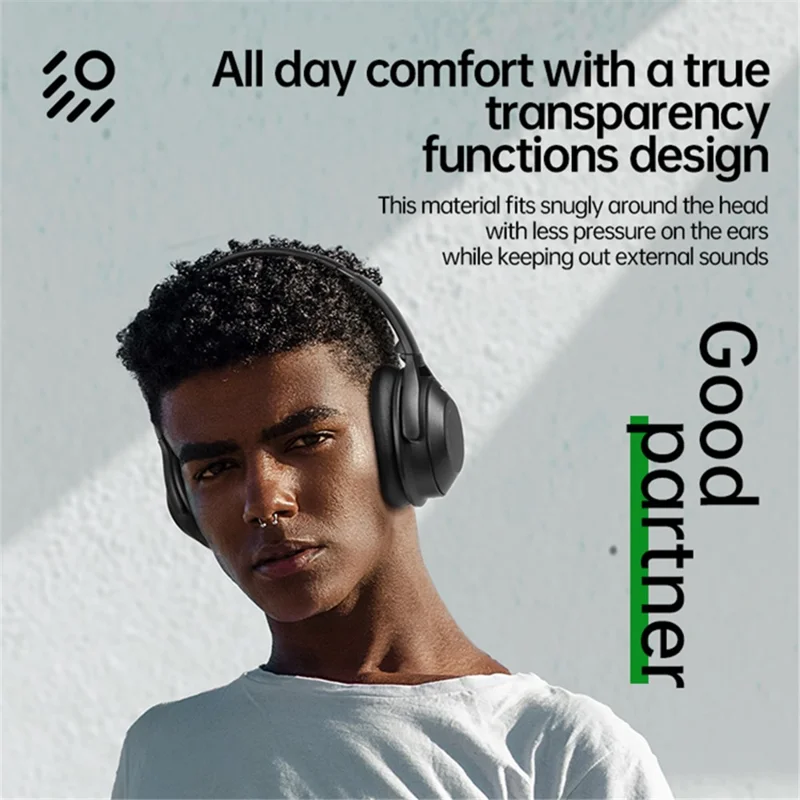 A06 ANC Wireless Headset Bluetooth-compatible Headphone Music Gaming Earphone - Blue