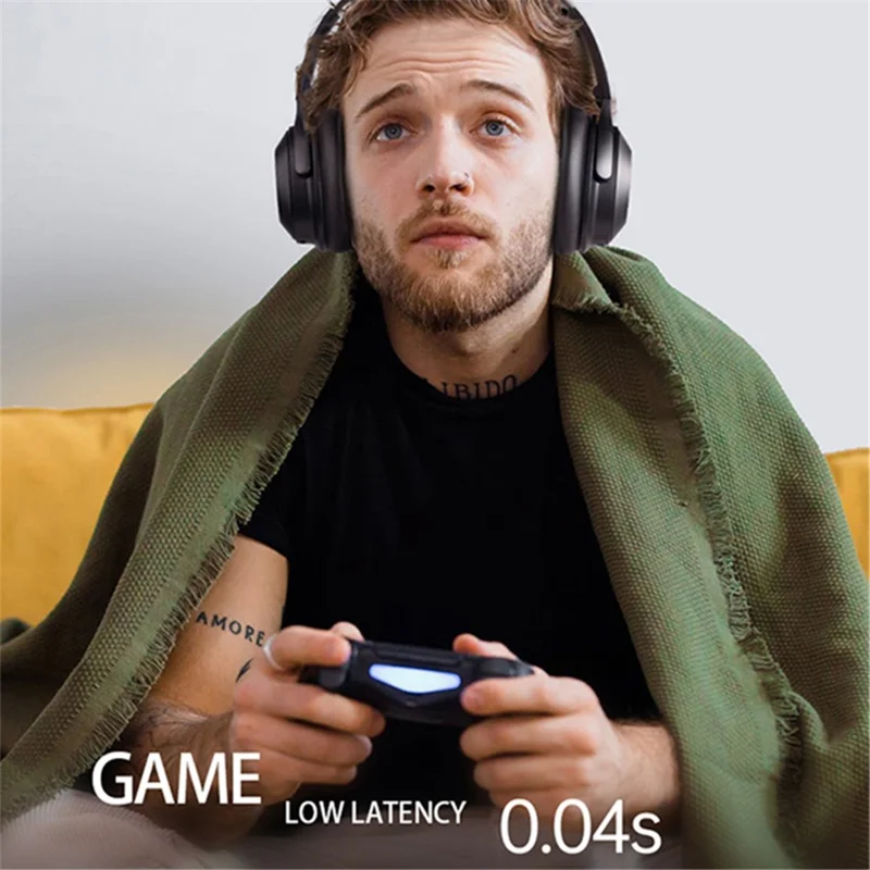 A06 ANC Wireless Headset Bluetooth-compatible Headphone Music Gaming Earphone - Blue