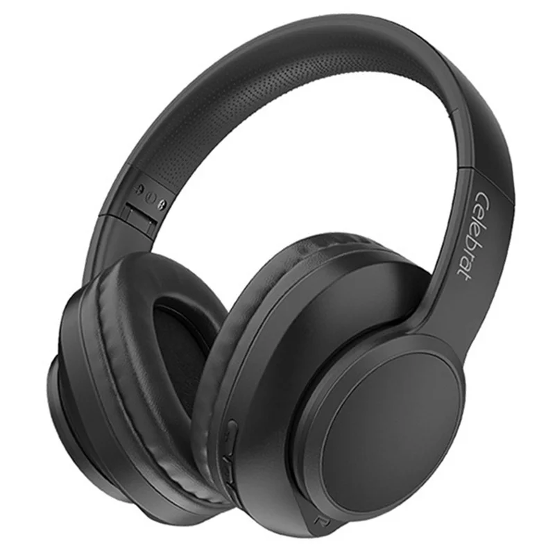 CELEBRAT A26 Foldable Over-ear Bluetooth-compatible Headset HiFi Music Gaming Headphone - Black