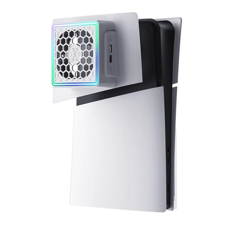 Per Sony PS5 Slim Game Console Cooling Fan Side-Mounted Cooler Fan con Luce RGB