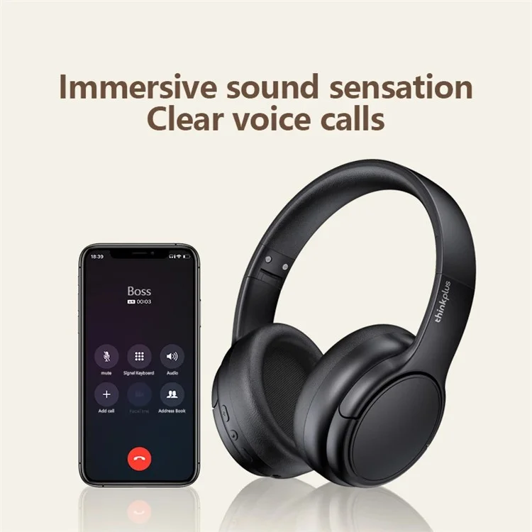 LENOVO Thinkplus TH20 Foldable Over The Ear Wireless Headset Bluetooth Headphones - Blue