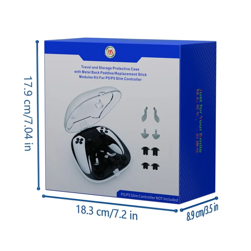 JYS JYS-P5207 Für Sony PS5 / PS5 Elite Controller Transparentes Fenster Aufbewahrungstasche mit Zubehör - Schwarz