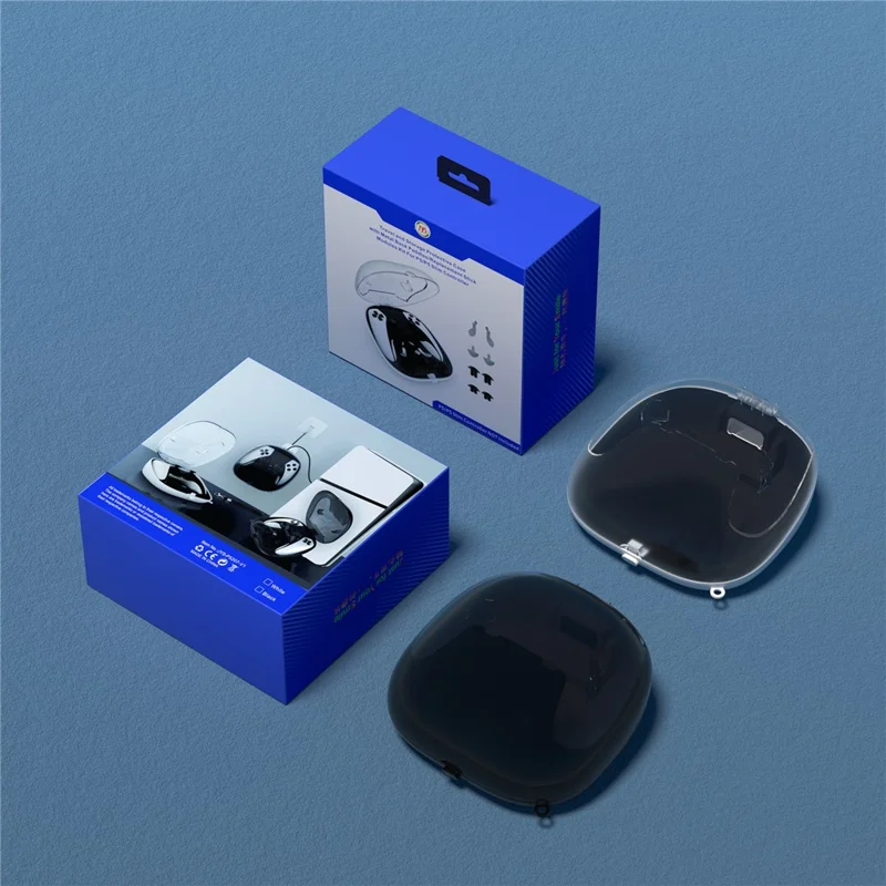 JYS JYS-P5207 Für Sony PS5 / PS5 Elite Controller Transparentes Fenster Aufbewahrungstasche mit Zubehör - Schwarz