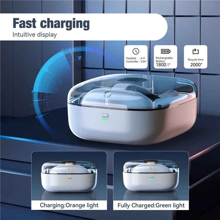 Socle de charge JYS JYS-MQ002 pour Meta Quest 3 avec étui de rangement à lumière RVB et 2 batteries
