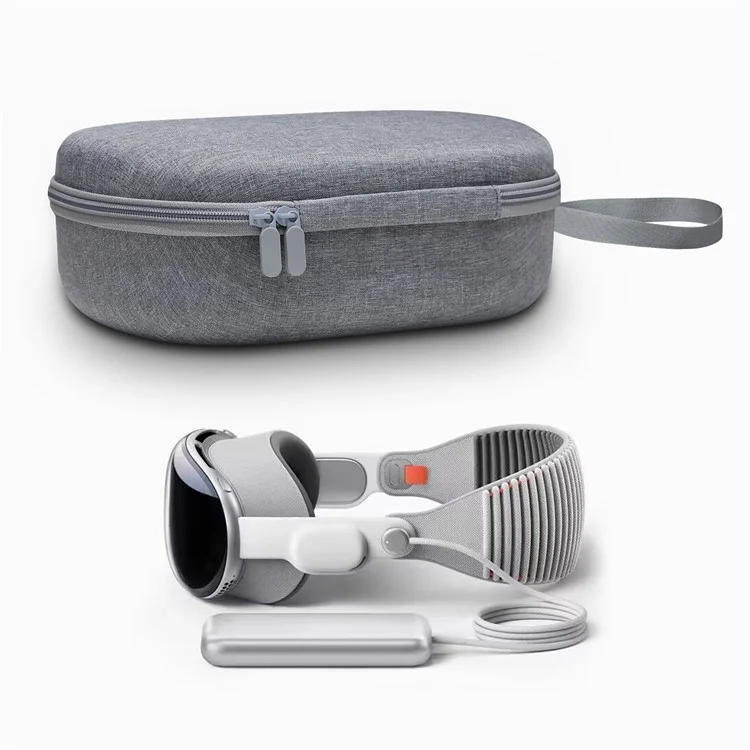 JYS JYS-APP001 Bolsa de Almacenamiento para Accesorios de Apple Vision Pro VR, Funda de Lino Gris