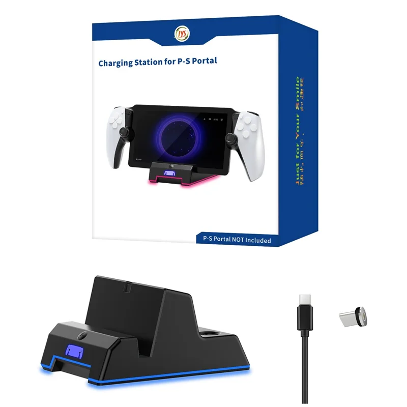 JYS-P5202 Magnetic Charging Station for Sony Playstation Portal Type-C Charger Stand with RGB Light