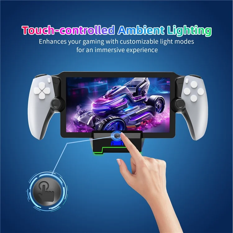 JYS-P5202 Magnetic Charging Station for Sony Playstation Portal Type-C Charger Stand with RGB Light