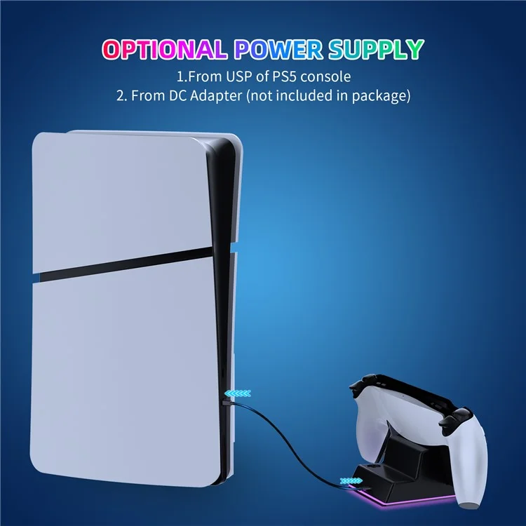 JYS-P5202 Magnetic Charging Station for Sony Playstation Portal Type-C Charger Stand with RGB Light