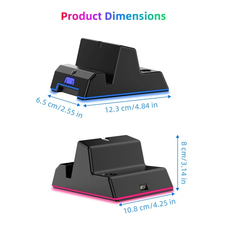 JYS-P5202 Magnetic Charging Station for Sony Playstation Portal Type-C Charger Stand with RGB Light