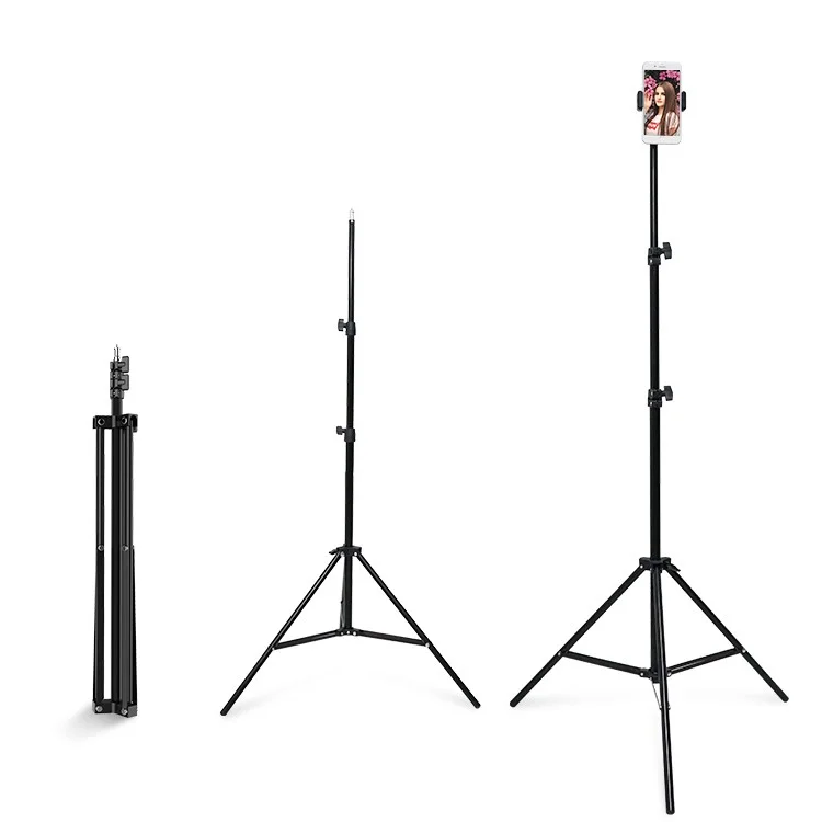 2.1m Mobile Phone Selfie Tripod Photography Fill Light Bracket Folding Stand