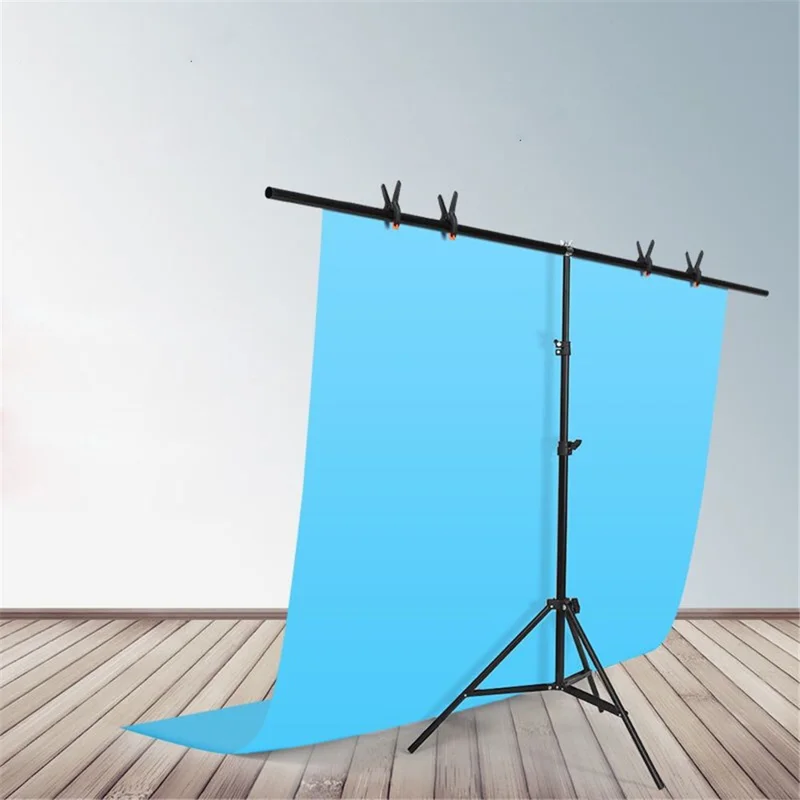 2x2m T-Shape Portable Background Backdrop Support Stand with 5 Clamps