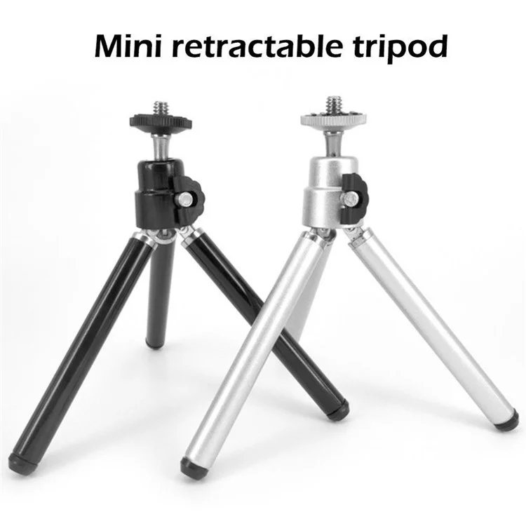 Aluminium Alloy Metal Head Camera Selfie Mini Trépied - le Noir