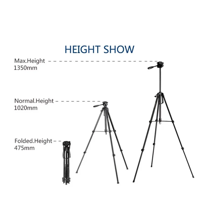 DIGIPOD TR452 53-Inch Extendable Aluminum Alloy Bracket DV Camera Holder Stand Tripod with Gimbal