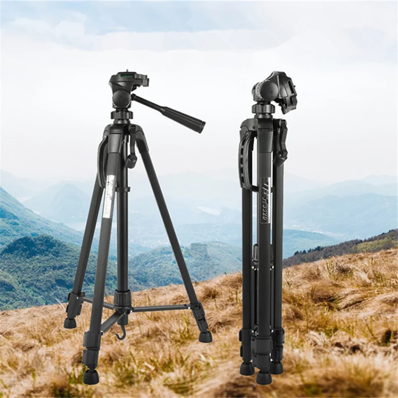 حامل ثلاثي WEIFENG 3520 من سبائك الألومنيوم مع رأس كروي ولوحة ثلاثية الاتجاهات للكاميرات كانون ونيكون وسوني SLR (بأقصى حمل 3 كجم)